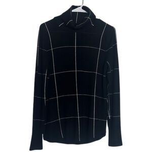 The Limited Windowpane Turtle Neck Wool Sweater Womens Medium Chic Career Layer